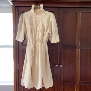 By Ti Mo silk and cotton blend high collar dress
